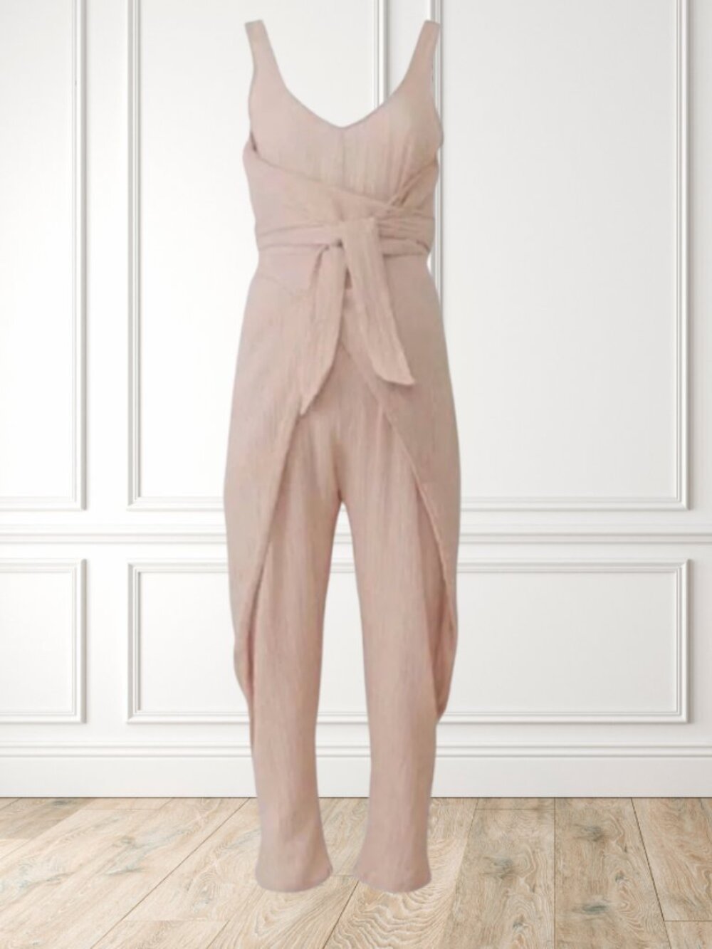 Hatch Blush Pink Sleeveless Wrap Jumpsuit